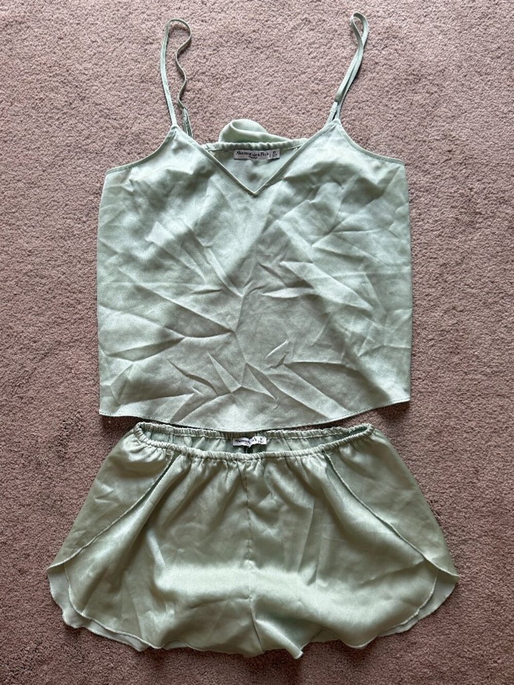 A&F green sleep set, size M, like new